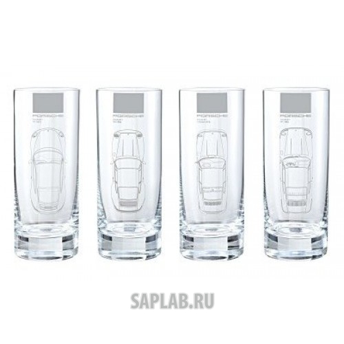 Купить Porsche WAP0502600E Набор из 4-х стеклянных стаканов Porsche Long drink glass set, артикул WAP0502600E