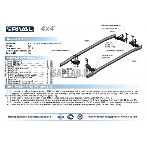 Купить запчасть RIVAL - R4122005 